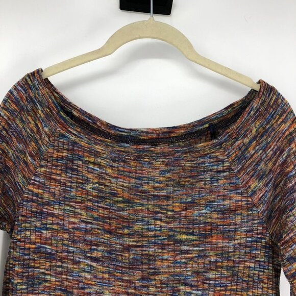 Anthropologie Akemi + Kim Zara Rainbow Space Dye Off Shoulder Bell Sleeve top XS - Picture 12 of 16